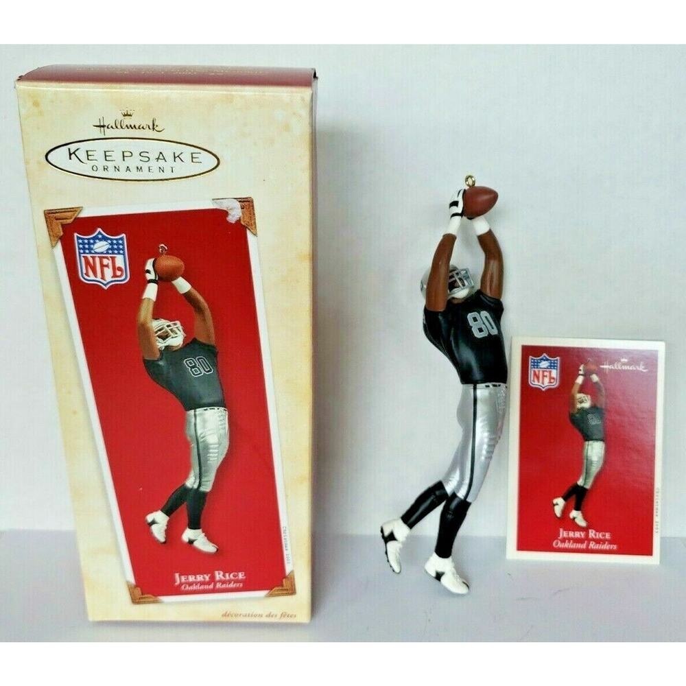 2003‎ Hallmark Jerry Rice Oakland Raiders Ornament NFL Football Legends U63